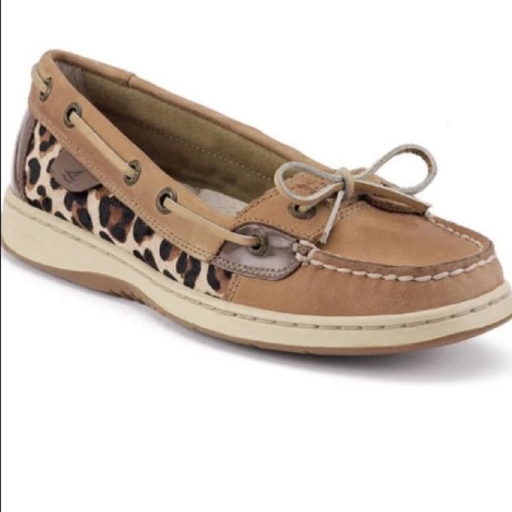 Sperry Top-Sider brown and leopard boat shoes